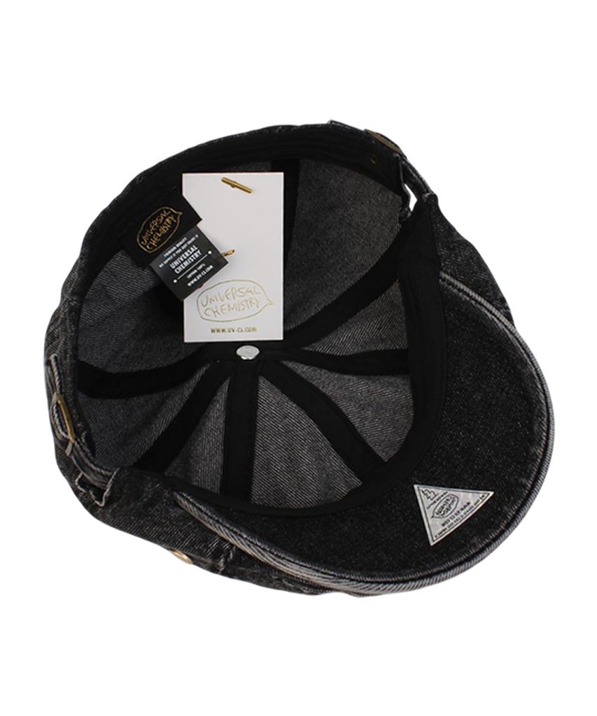 Yunibeosyeolkemiseuteuli Vintage Washed Black Denim Hunting Cap