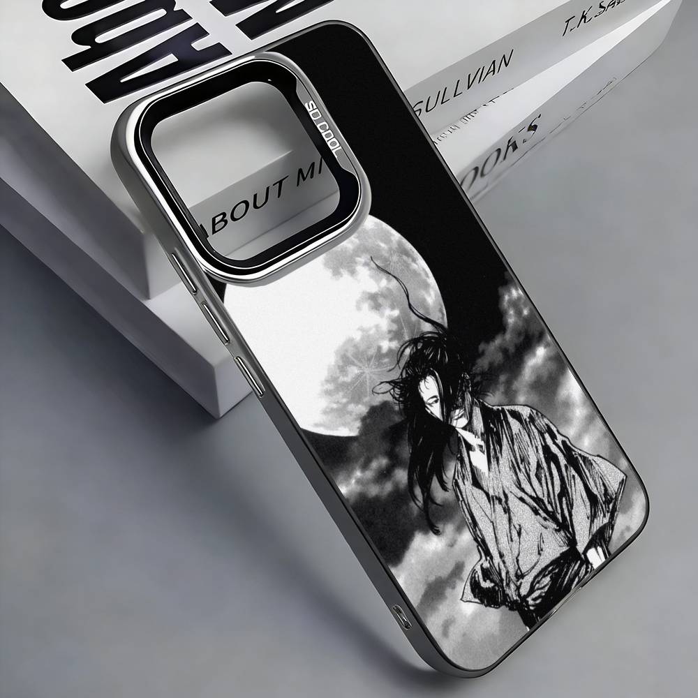 Miyamoto V-Vagabond Musashi Phone Case For iPhone 17, 16,15,14,13,12,11 Plus,Pro Max, Colorful Silver Funda Cover iPhone11PROMAX