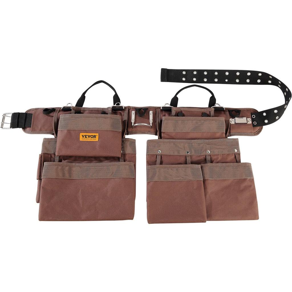 Tool Belt, 19 Pockets, Adjusts from 32 Inches To 54 Inches, Polyester Heavy Duty Tool Pouch Bag, Detachable Tool Bag for Electrician, Carpenter,