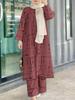 Women's Army Green Muslim Print Casual Fashion Set