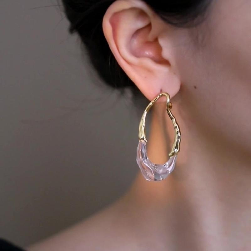 Irregular water drop resin splicing stud earrings exaggerated earrings fashion earrings women