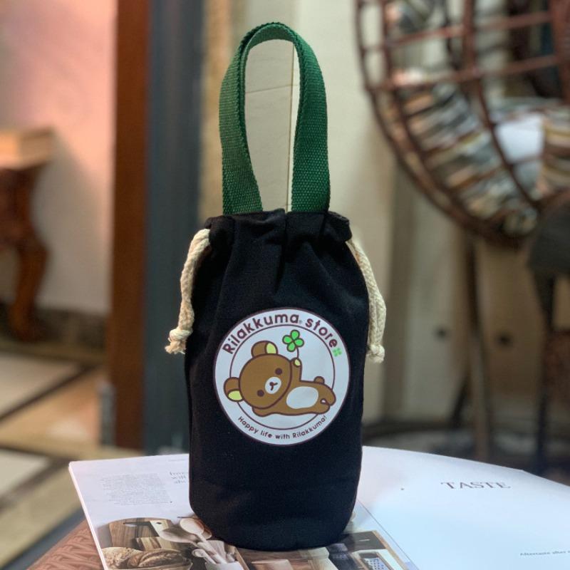 New Canvas Bundle Portable Tote Bag Thermos Cup Braised Cup Protective Bag Thermal Insulation Bucket Bag Handheld Mom Bag