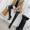 Sexy Women Boots Platform High Heel Thigh Boots Slip On Pointed Toe Lady Shoes
