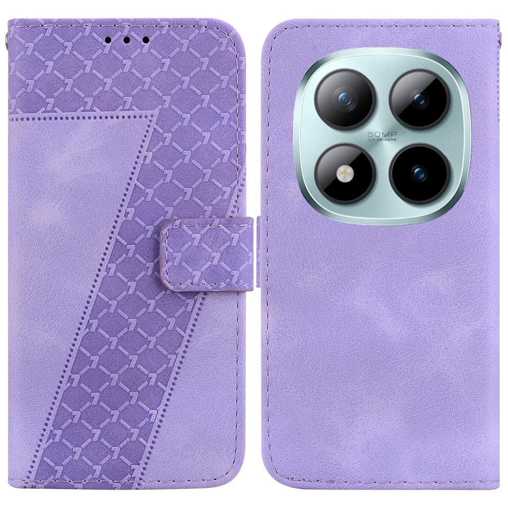 Dla Xiaomi Poco M8 Pro 5G/Redmi Note 15 Pro+ 5G (Światowy) Etui na telefon z nadrukiem w kształcie 7 w formie skórzanego etui z paskiem