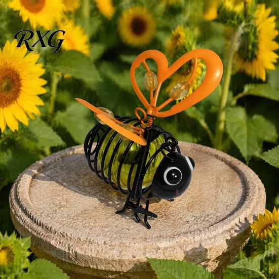 Helle Outdoor Bienenwegleuchten Solarbetrieben Hängeleuchten, Metall Federnde Federschmuckstücke, Wasserdichte Deko IP65 Lichterkette für Hinterhof Terrasse Verspielt
