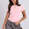 Kvinner Kortermet Soild Sexy Søt Tee Slim Fit Tight Crop-Top T-skjorte