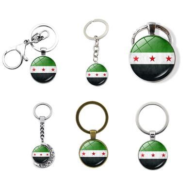 Syrische Flagge Anhänger Schlüsselanhänger Handgemacht Patriotischer Schlüsselhalter für Auto Dekoration Tragbarer Taschenanhänger Rucksack Zubehör