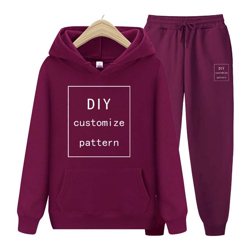 DIY31 Custom Your Men Women Casual Hoodie Set Pullover Street Personality Sweatshirt DIY Custom Your  Custom Gifts
