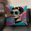 Hot Iegendary Actress A-Audrey Hepburn Pillow Case Double-Sided Printing Short Plush Sofa Cushion Cover Bedroom Bedside Pillow