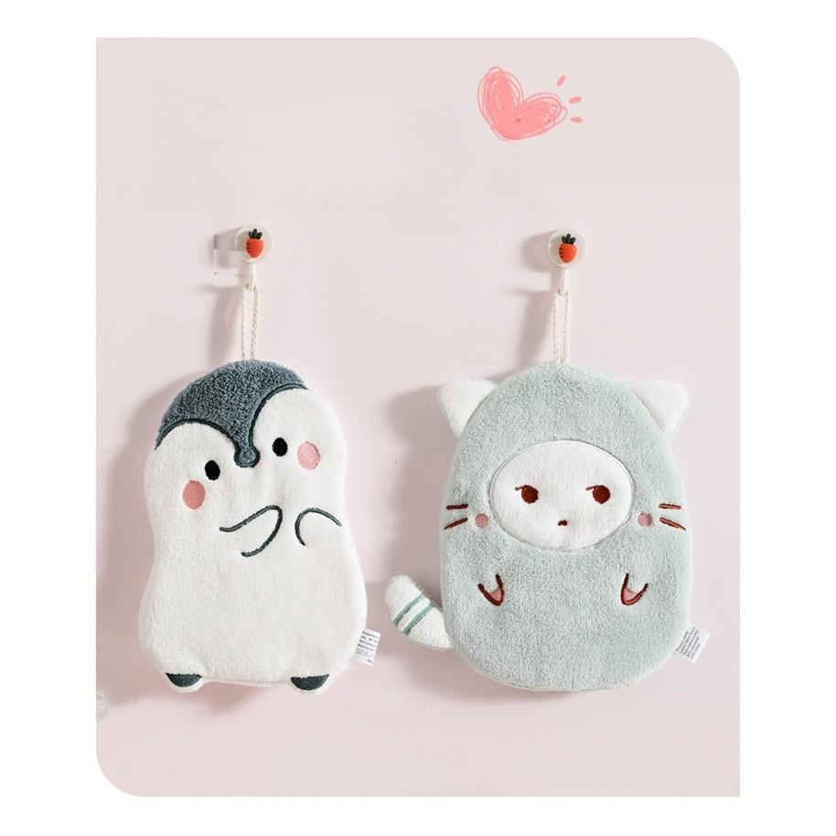 Hand Towel Can Be Hung Up Water Absorbing Quick Drying Household Bathroom Hand Towel Cartoon Hand Towel Quick Drying Multi Functional Towel