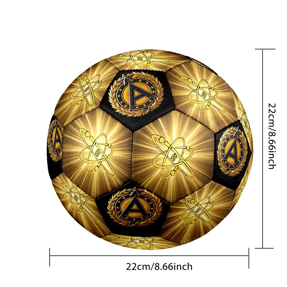 1PC Nuclear Energy Symbol Achievement Soccer Ball Size 5 Football Machine Sewn Indoor/Outdoor Universal Football Surprise Collection n78