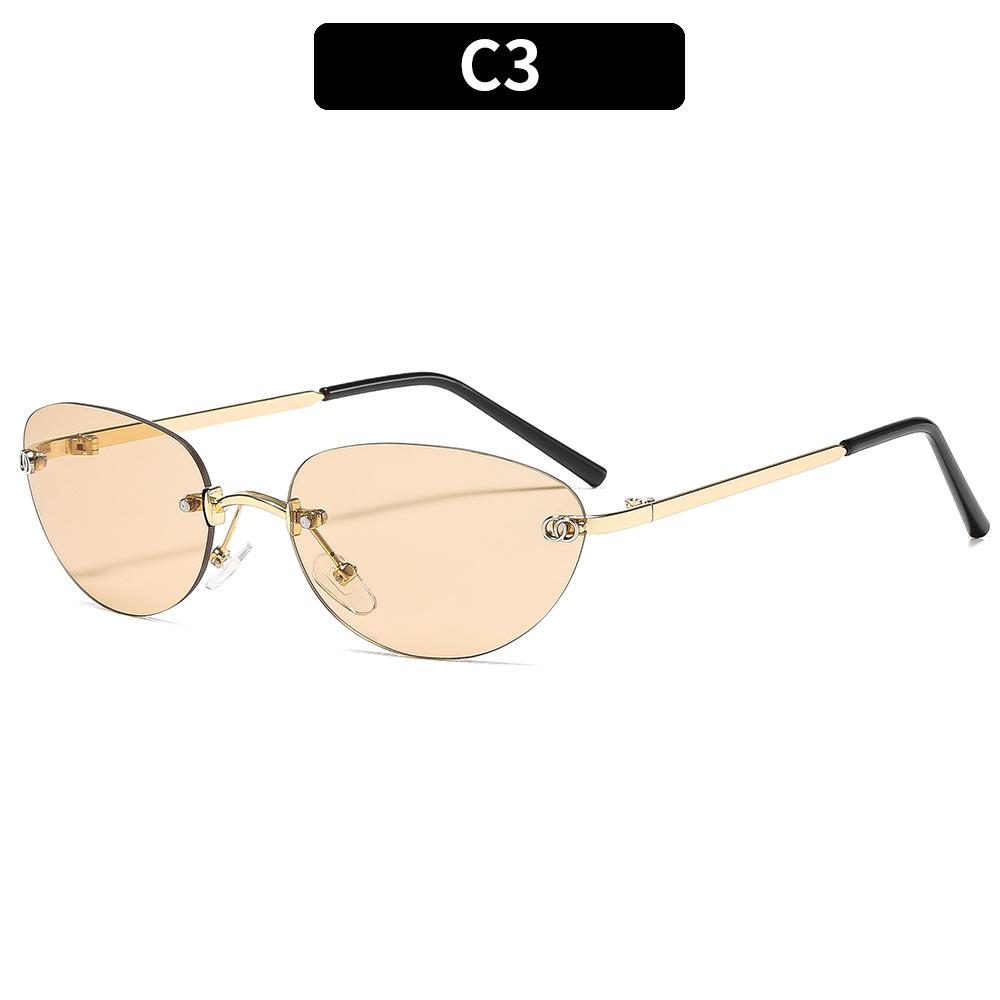 Women's sunglasses, men's and women's fashion frameless sunglasses, metal sunglasses
