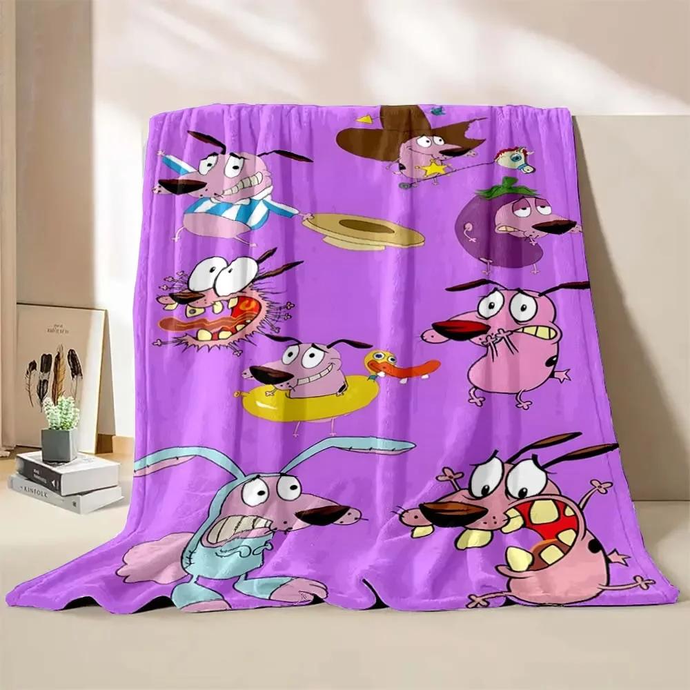 6 Velikostí C-Courage Pes zbabělec Tištěná deka Teplá měkká a pohodlná Deka na doma na cestování Potah na pohovku postel Deka Dárek