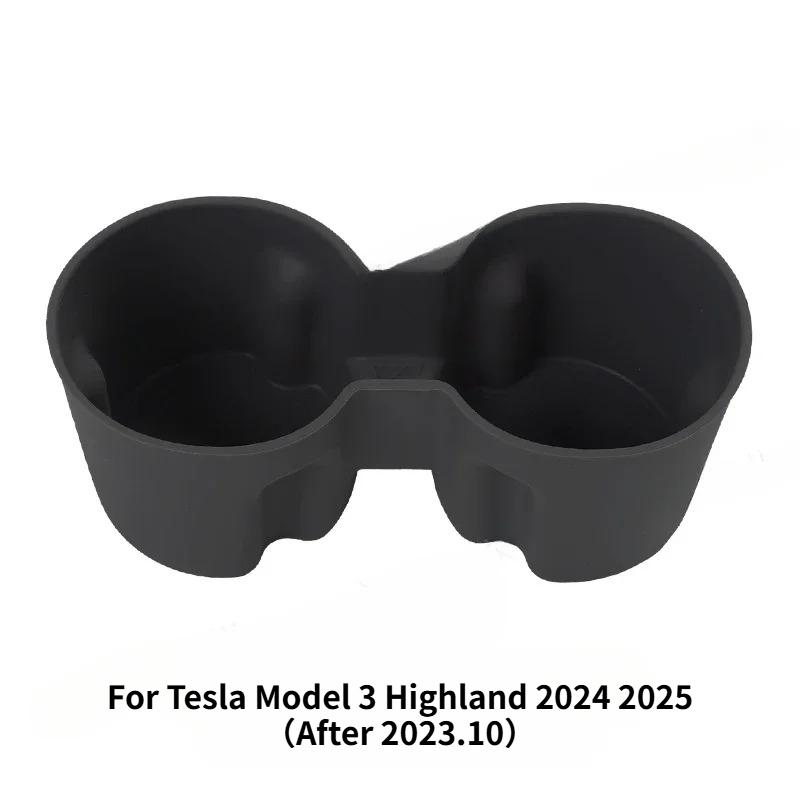 For Tesla New Model 3+ Highland 2024 2025 Water Cup Holder Central Control Cup Slot Silicone Cup Holder Limiter Car Accessories