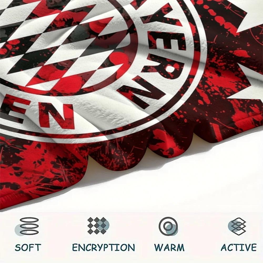 1PC Custom Name FC Bayern Munich Patterned Flannel Blanket Suitable For All Seasons for Home Decor Warmth and Comfort Gifts Holiday Present_xia
