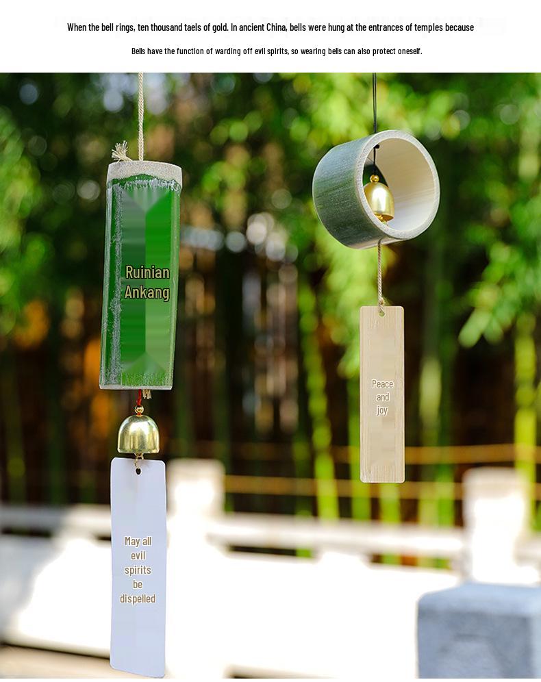 Autumn Festival Bamboo Wind Chimes: Ancient Chinese Style Handmade Bells & Pendants
