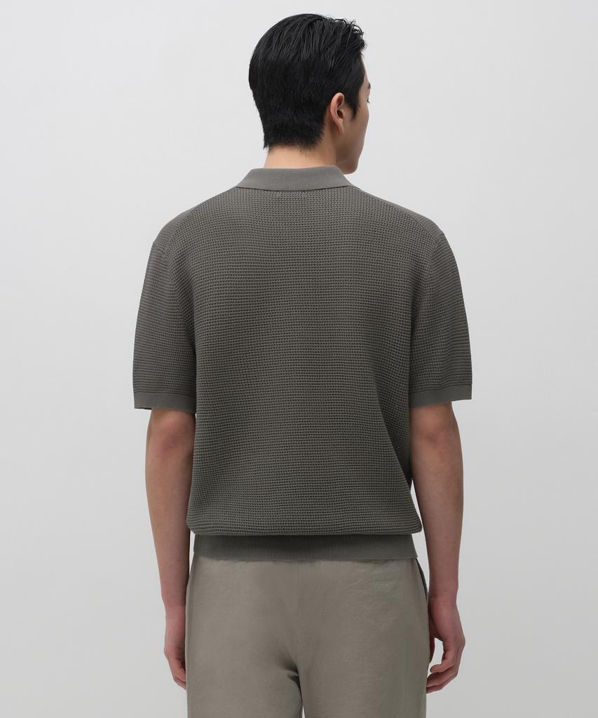 MUSINSA STANDARD Crocheted Knitted Polo Shirt [Khaki Grey]
