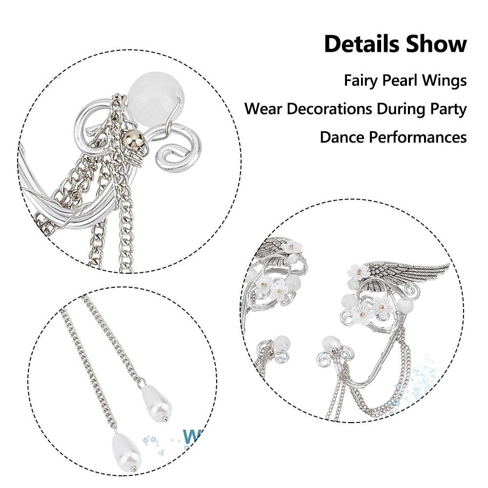 Angel Wings Fairy Earrings for Women Non-Piercing Earrings  for Halloween Christmas Wedding Party