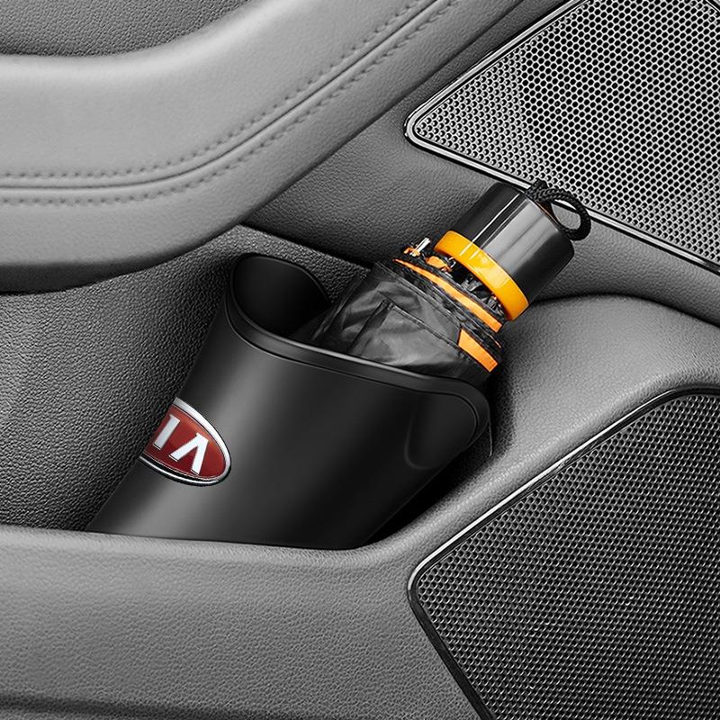 Fashion Car Styling Car Storage Box Umbrella Garbage Organizer Bucket For Kia Rio Ceed Sportage Cerato Soul Sorento K2 K5 Flip Car Accessories