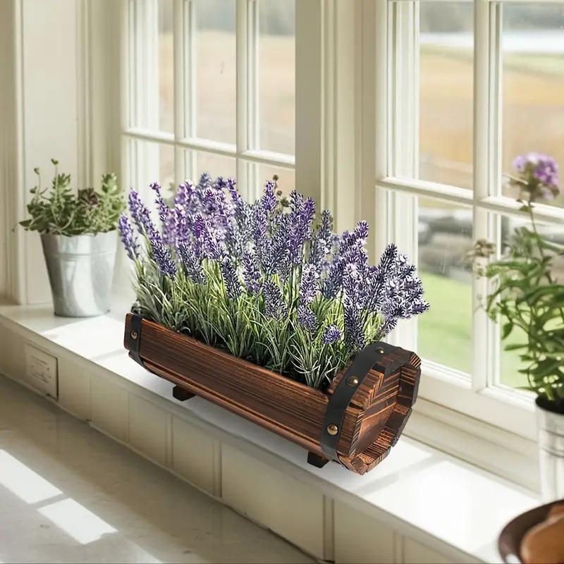 1PC Flower Tank Log Vintage Hanging Flower Pot Balcony Succulent Flower Pot Indoor Plant Flower Decoration Garden 2 Sizes