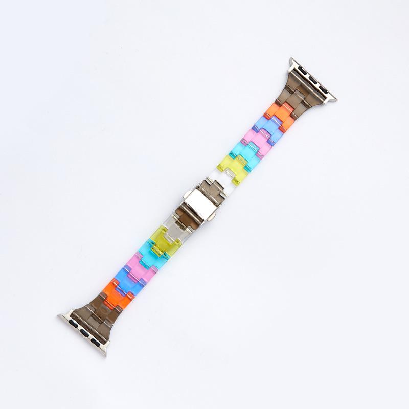 

Совместимый ремешок из прозрачной радужной смолы для Apple Watch Series 5/6/7/8/SE. 22MM (No Connector)