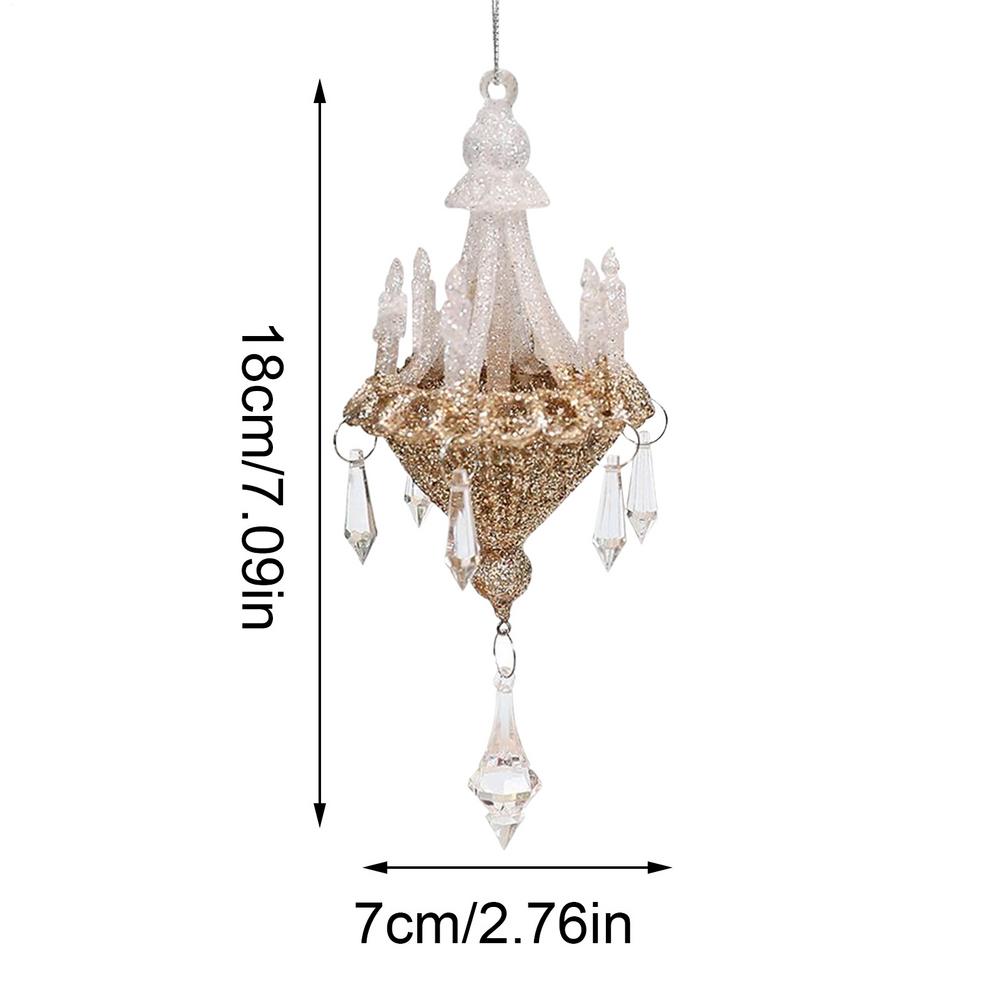 Christmas Tree Chandelier Ornament Crystal Chandelier Pendant Decor for Christmas Artistic Keepsake Light-Refracting Decor белый