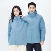 Couple White Duck Down Full Heat Seal Down Jacket Three-in-one Jacket Graphene Zipper
