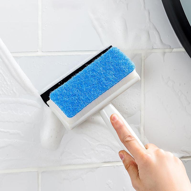 Magic Window Glass Cleaning Brush Double-Sided Sponge Wiper Scraper Bathroom Wall Shower Squeegee Mirror Scrubber Tools