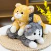 Adorable Calico Cat & Dog Plush Toy - Lying Pillow for Kids' Room Decor