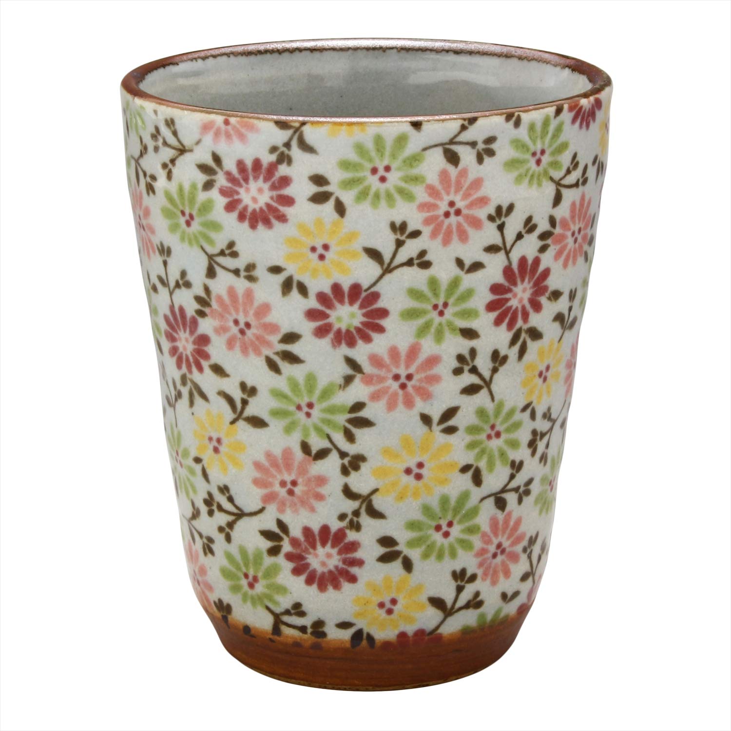 Mino ware colorful floral arabesque K131071 cup, pattern, red,