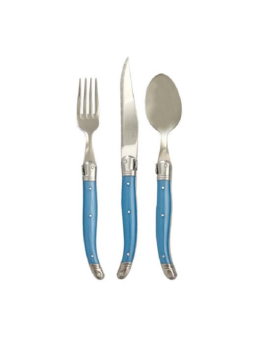 LAGUIOLE JANGNERON LAGUIOLE 1-Person Western Cutlery Set Blue (3 pieces) laguiole blue cutlery