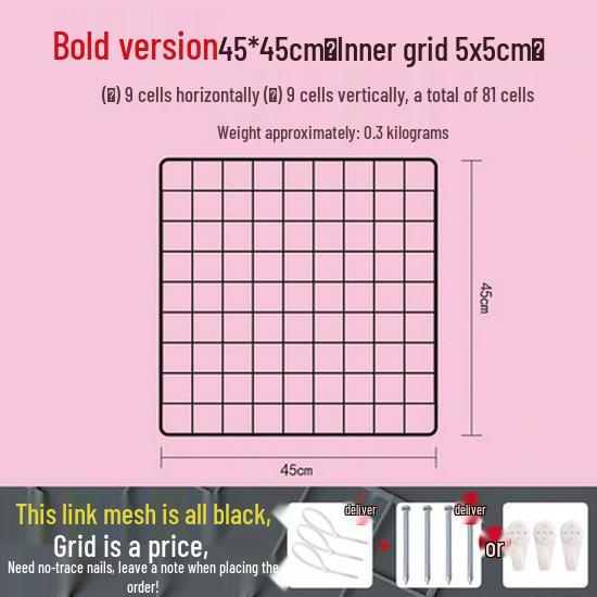 Bold Black Wire Mesh Wall Grid for Photo Display, Shelving, and Storage