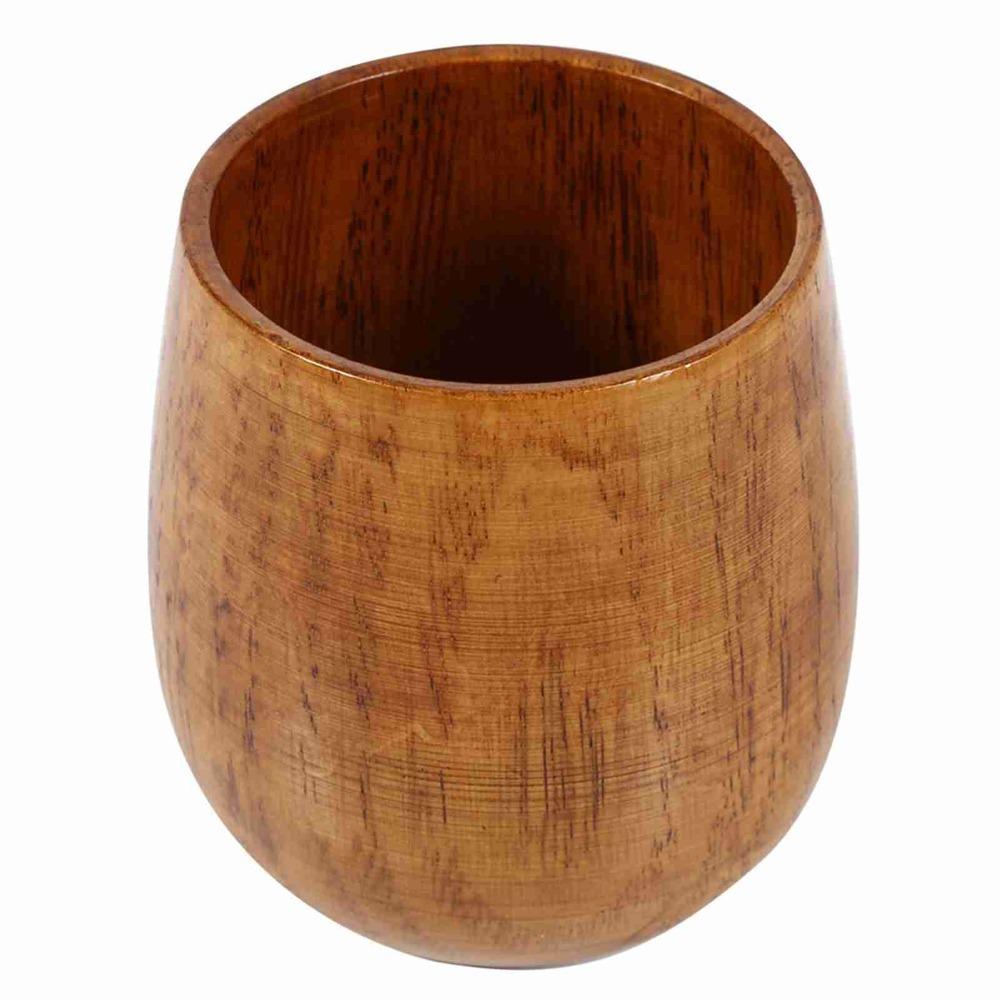 Solid Structure Wood Wooden Mug Heat Resist Smooth Coffee Cup Retro With Handhold Japan Style Cup Home Leisure