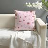 Cute Strawberry Flowers Pillow Case Natural Linen Organic Fabric DoubleSided Printing Sofa Home Decor Cushion Cover