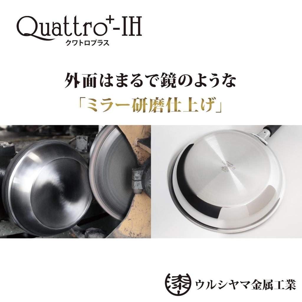 Urushiyama Metal Industry Deep Frying Pan 24cm IH Compatible Made In Japan Quattro Plus QTP-D24
