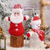 Christmas Doll Knitted Candy Bag Reusable Drawstring Gift Bag Santa Claus Snowman Shape Holiday Party Favor Bag