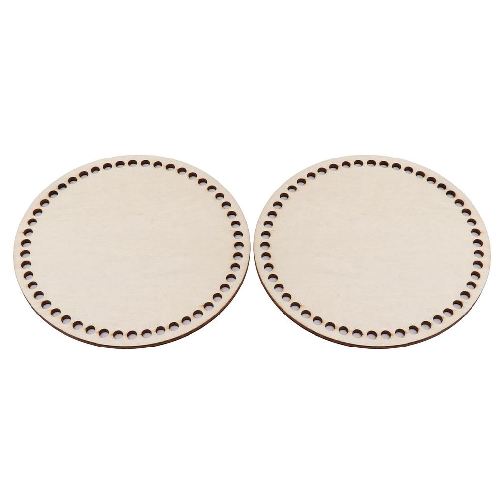 2 Stk. Häkelboden aus Holz Rund Häkelkorb Holzboden für DIY Korbtaschen