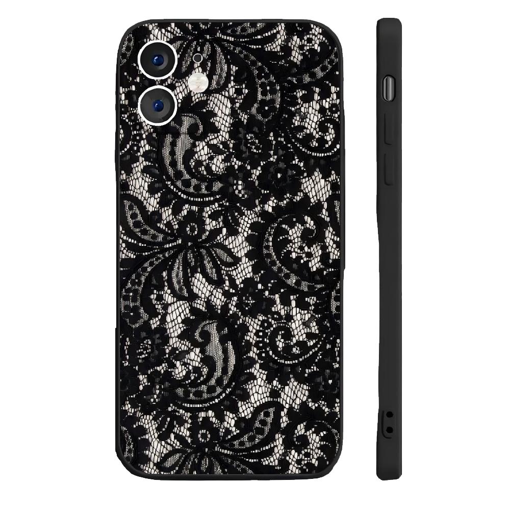 

М який силіконовий чохол для телефону Cool Girl Lace Style для IPhone 16 15 14 13 12 11 Plus Pro Max Plus For IPHONE 13
