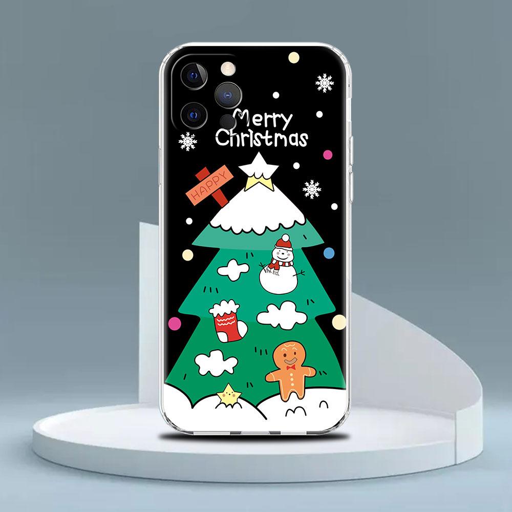 Snowman Christmas Cute Clear Case For Apple iPhone 13 11 14 12 Pro 7 8 Plus XR X XS Max 6 6S 13Pro Silicone Phone Cover