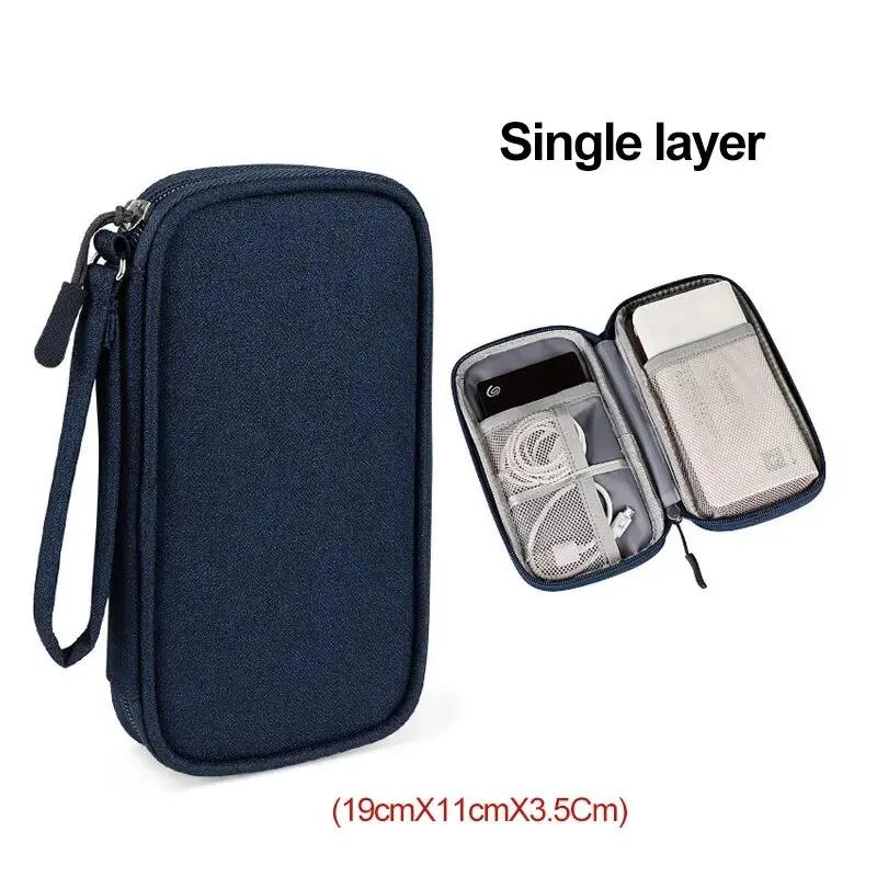 1pc Digital Accessories Organizer Bag Single Double Layer Cables Chargers Earphones Storage Bag Portable Travel Storage Pouch