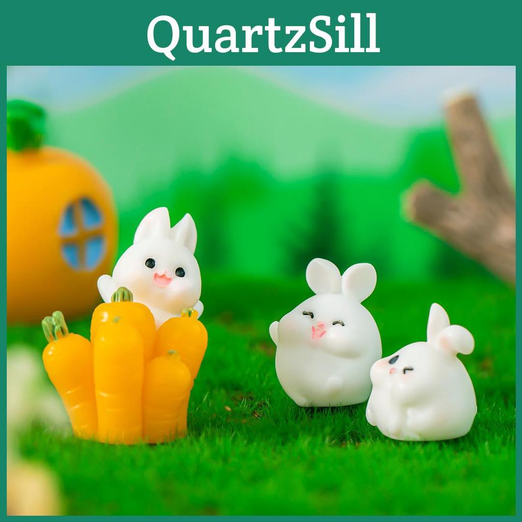 Delightful Resin Mini Fat Bunny Garden Ornaments Charming Cartoon Animal Decor