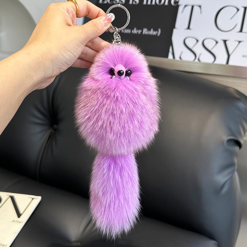 Cute Plush Fox Fur Keychain - Baby Fox Pendant & Cartoon Doll Bag Charm