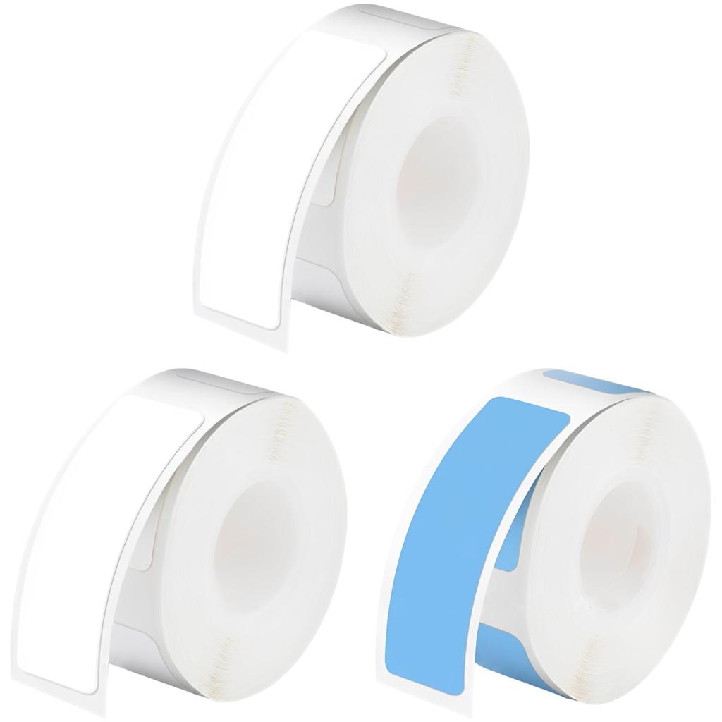 3 Rolls Thermal Label Paper 40x12 mm 160 Self-Adhesive Sticker Tape per Roll Compatible with Niimbot D11 D110 Portable Label Maker White Light Blu