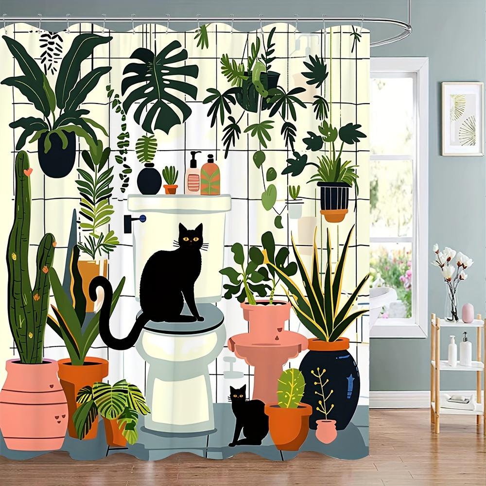 Elegant Modern Cactus Garden Waterproof Shower Curtain – Perfect for Adding a Fresh and Stylish Touch To Your Bathroom Decor