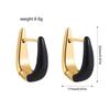 New Charm Gold Plated U Shape Hoop Earrings White Enamel Geometric Ear Hoops Female Daily Versatile Jewelry