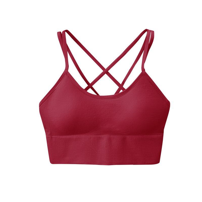 Women Plus Size Shockproof High Support Cross Back Sports Bra For Running Yoga