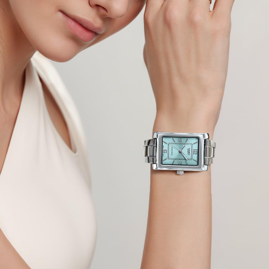 Casio Fashionable Versatile Quartz Movement Stainless Steel Strap Watch Women Watches Green LTP-1234DD-2A