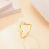 LIKGREAT Simple Radiant Semicircle Finger Ring for Women Men Stainless Steel Fashion Sunshine Punk Hip Hop Jewelry Birthday Gift