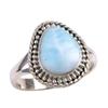 Natural Republic Larimar Gemstone 925 Sterling Silver Jewelry Ring Size 6.5 Z0N59