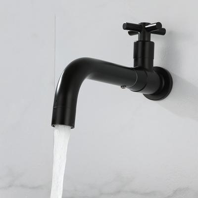 Black Wall Mounted Basin Faucet Outdoor Garden Spout Mop Pool Tap Wash Faucet Single Cold Water Bathroom Kitchen Sink Faucets